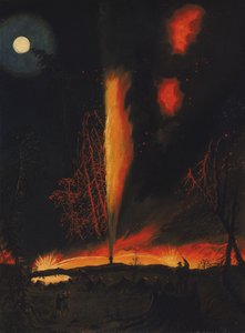 Burning Oil Well at Night, near Rouseville, Pennsylvania